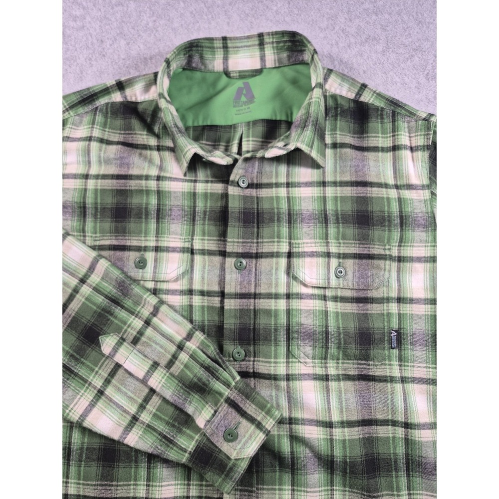 Eddie Bauer First Ascent Shirt Mens XL Green Plaid Button Front Flannel